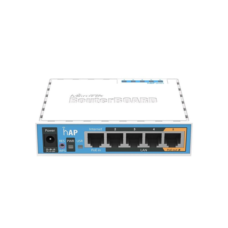 Маршрутизатор Mikrotik RB951Ui-2HND, N300, 600MHz/128Mb, 5х100Мбіт, 1хUSB, 1000mW, PoE in, PoE out