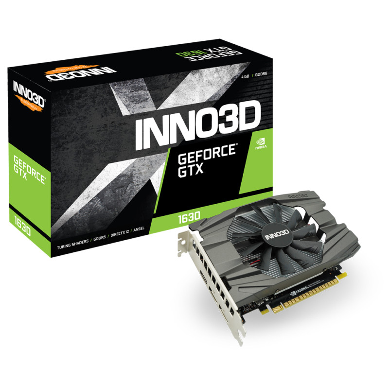 Відеокарта GeForce GTX1630 Inno3D Compact, 4GB GDDR6, 64bit, PCI Express