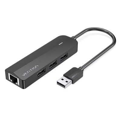 Хаб USB 2.0 -> 3хUSB 2.0/RJ45 100Mb Ethernet Vention