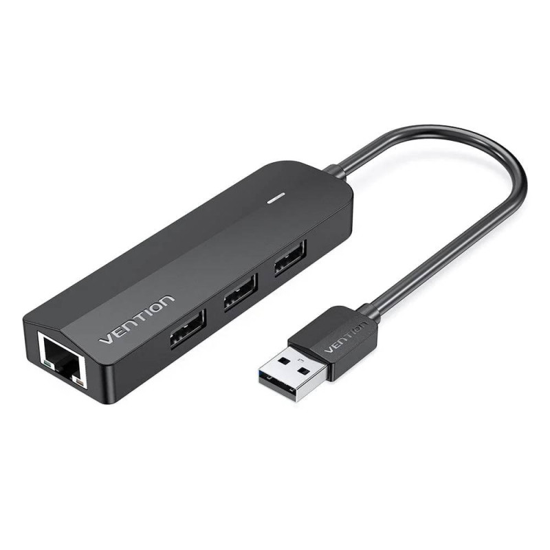 Хаб USB 2.0 -> 3хUSB 2.0/RJ45 100Mb Ethernet Vention