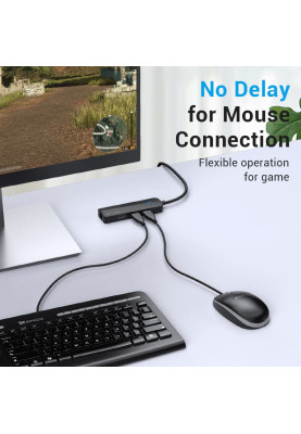 Хаб USB 2.0 -> 3хUSB 2.0 + RJ45 100M Ethernet Vention