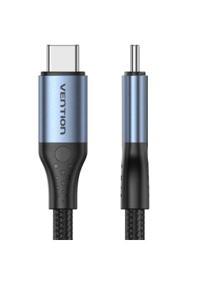 Кабель USB 4.0 Type-C M-M, 1.0 м 240W (50V/5A) 8K60Hz Thunderbolt 4 Gray Aluminum Alloy Vention