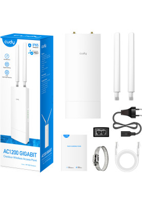 Точка доступу Cudy AP1300 Outdoor, AC1200 WiFi Gigabit Outdoor Access Point, 5GHz/2.4GHz, 1xGigabit