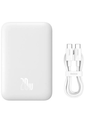 УМБ Baseus Magnetic Wireless Mini 6000mAh 20W, Type-C,PD,QC3.0 White