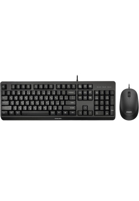 Комплект дротовий Philips 6207 (клавіатура + мишка) UA чорний