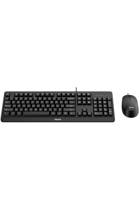 Комплект дротовий Philips 6207 (клавіатура + мишка) UA чорний
