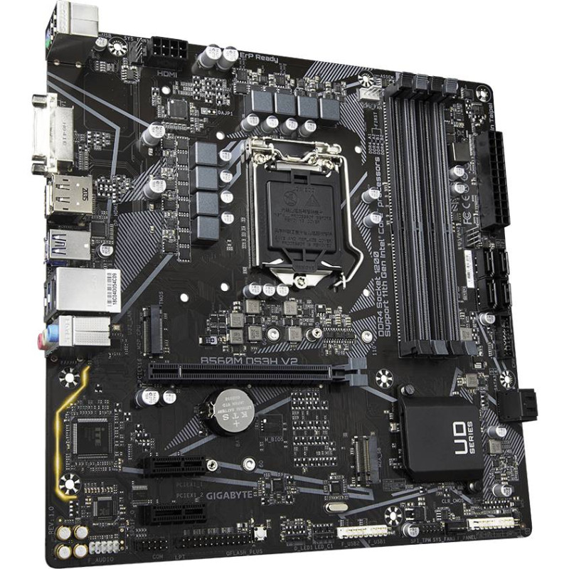 Материнська плата Gigabyte B560M DS3H V2 (1200/B560, 4*DDR4, PCIex16, 4xSATAІІІ, 2xM.2, GLan,7.1ch, mATX)