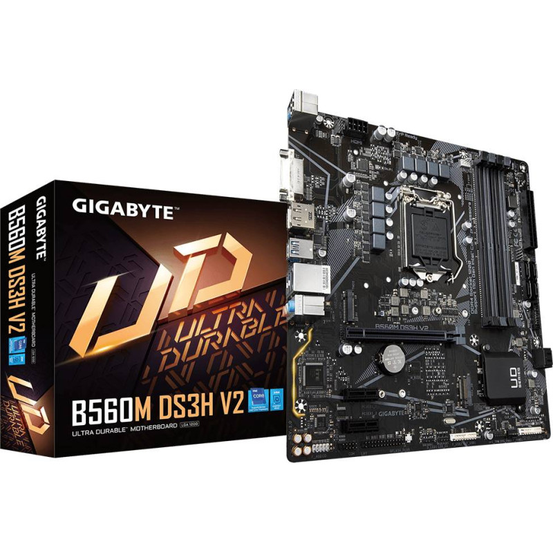 Материнська плата Gigabyte B560M DS3H V2 (1200/B560, 4*DDR4, PCIex16, 4xSATAІІІ, 2xM.2, GLan,7.1ch, mATX)