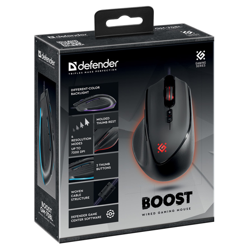 Мишка Defender Boost GM-708L, 7 кн. до 7200 dpi