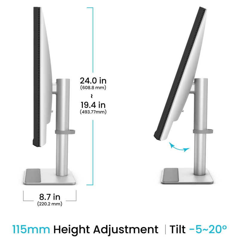TFT 31.5" BenQ MA320U, IPS, 4K, 2хHDMI, USB-C, HAS, Pivot, кол., сріблясто-сірий