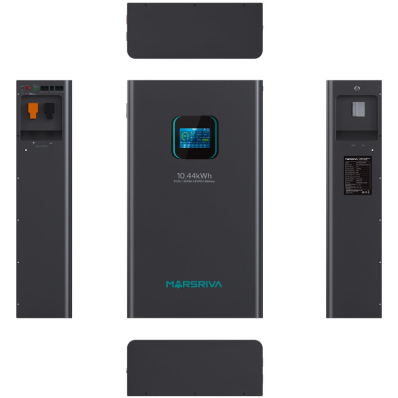 Акумуляторна батарея Marsriva LiFePO4 battery,  51.2V/204Ah, 10.44KWH, wall mounted