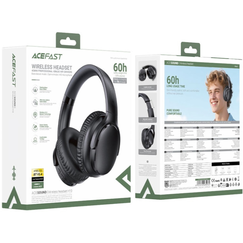 Гарнітура Acefast H10 Bluetooth, Black