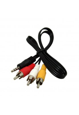 Кабель аудіо/відео Jack 3.5mm M -> 3 x RCA M, 0.7м