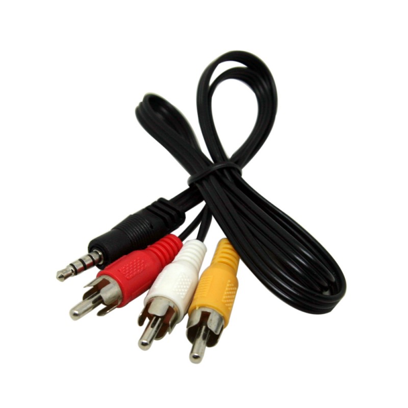 Кабель аудіо/відео Jack 3.5mm M -> 3 x RCA M, 0.7м