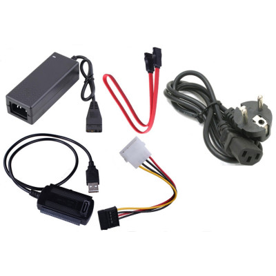 Перехідник USB 2.0 Type-A --> COMBO IDE-SATA з БЖ, RTL