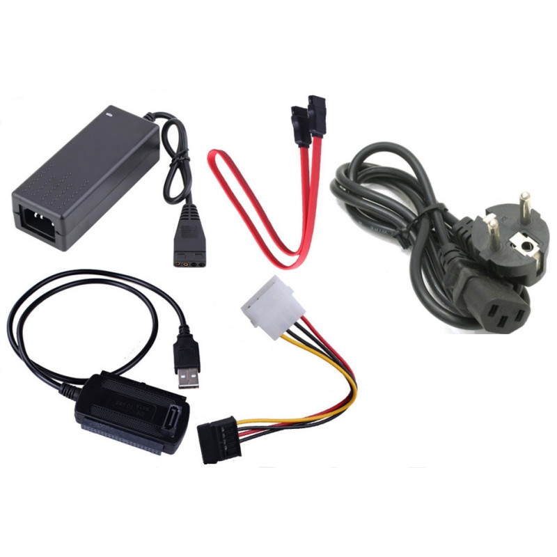 Перехідник USB 2.0 Type-A --> COMBO IDE-SATA з БЖ, RTL