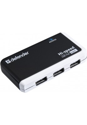USB Hub Defender Quadro Infix 4-port USB2.0 пасивний, чорно-білий