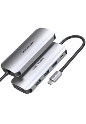 Док-станція USB 3.1 Type-C --> HDM/USB 3.0х3//PD 100W 5-in-1 Vention