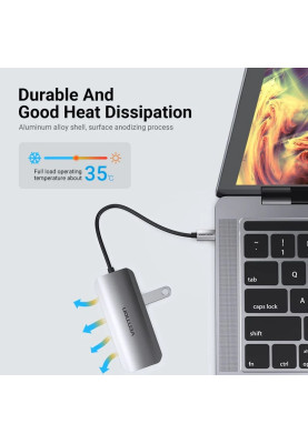 Док-станція USB 3.1 Type-C --> HDM/USB 3.0х3//PD 100W 5-in-1 Vention