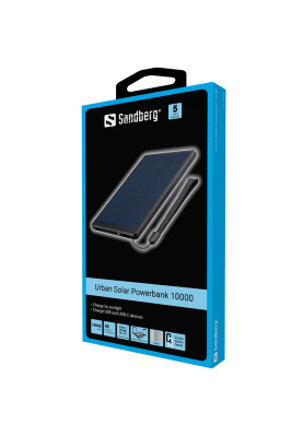УМБ сонячна Sandberg PD Urban 10000 mAh, UPS mode, PD QC 3.0, 2xUSB, Type-C OUT