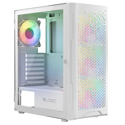 Корпус LogicConcept ARAMIS MESH+GLASS ARGB fans 4x120mm WHITE без БЖ ATX