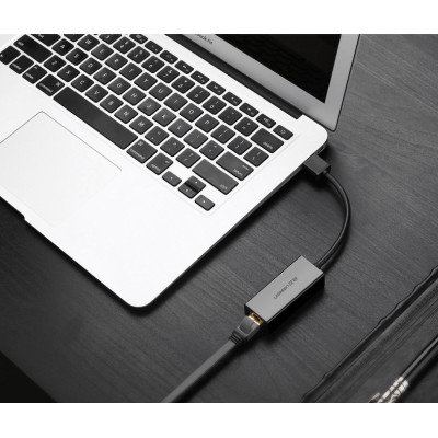 Перехідник USB 3.0 Type-A --> Ethernet RJ45 1000Mb CR111 UGREEN Чорний