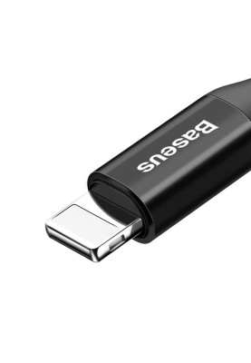 Кабель USB AM-Lightning M, 1 м, 2A, Спіральний-закручений Чорний, Fish eye Spring, CALSR Baseus