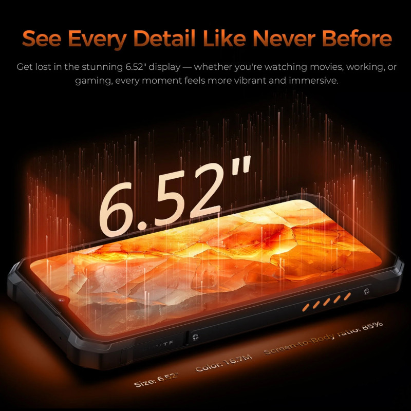 Смартфон Oukitel wp53 6.52"HD /8GB/128GB/ T615 /11000mAh /13+5Мп/ IP69K /NFC/Ліхтарик Black