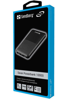 УМБ Sandberg 10000 mAh Saver, 2xUSB, Type-C in