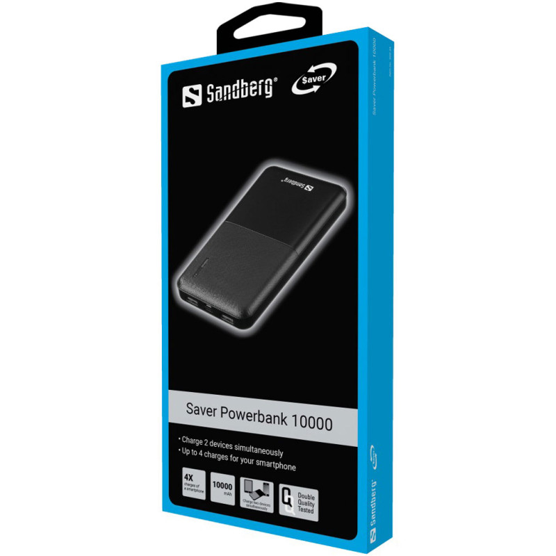 УМБ Sandberg 10000 mAh Saver, 2xUSB, Type-C in