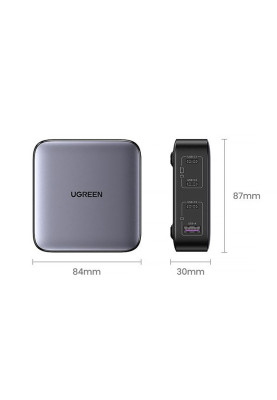 Зарядний пристрій 4xUSB 100W (3хUSB-C+USB-A) Gan Nexode чорний CD328 Ugreen Desktop Fast Charger