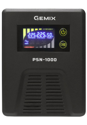 ДБЖ Gemix PSN-1000, 1000VA/600W 12V/220V, 13A, 2*Schuko, без АКБ