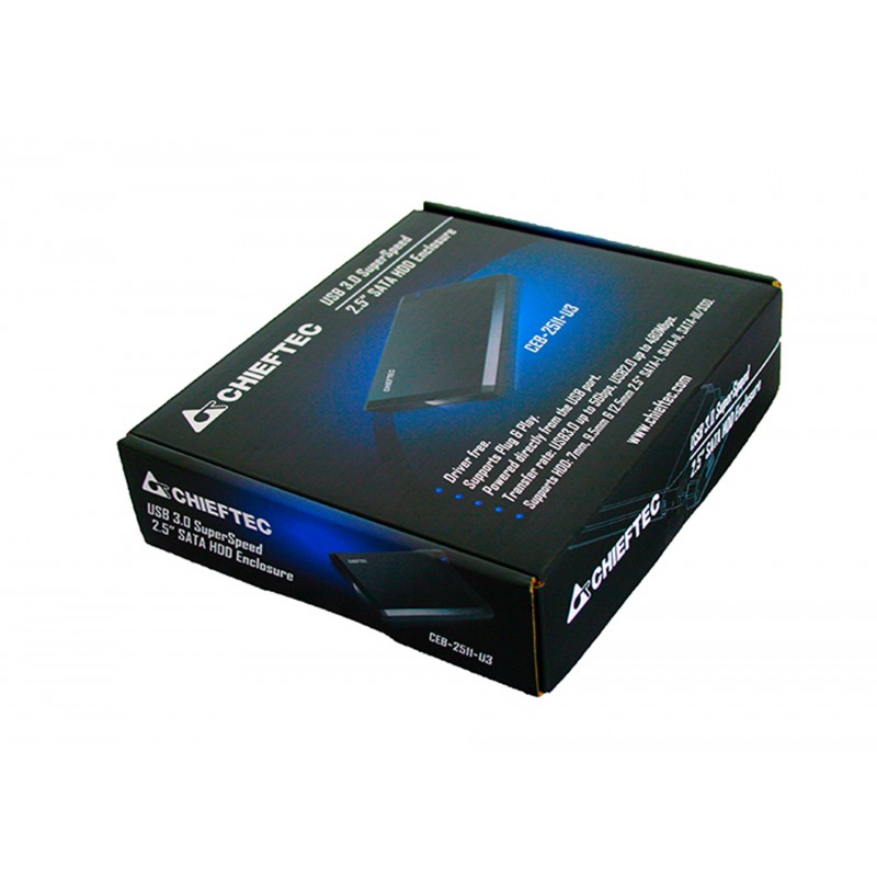 Корпус для 2.5" HDD/SSD CHIEFTEC CEB-2511-U3,aluminium/plastic,USB3.0,RETAIL
