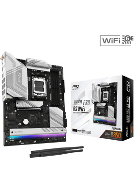 ASRock B850 Pro RS WiFi (AM5/B850, 4*DDR5, 2xPCIex16, HDMI/DP, 4xSATAІІІ,4xM.2, 2.5GLan, ATX)