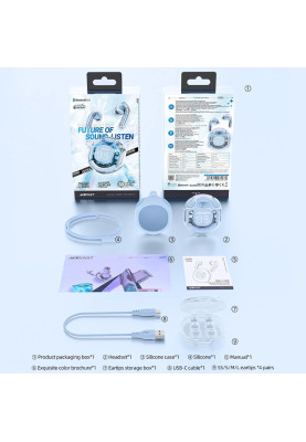Навушники TWS Acefast T8 ice blue