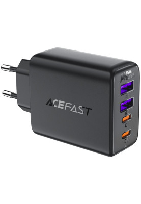 Зарядний пристрій 4xUSB 45W (2xUSB-C+2xUSB-A) Gan A61 Fast Charger Black Acefast