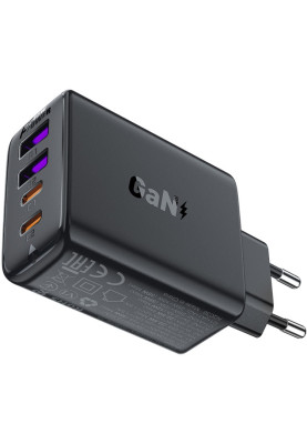 Зарядний пристрій 4xUSB 45W (2xUSB-C+2xUSB-A) Gan A61 Fast Charger Black Acefast