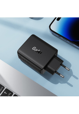 Зарядний пристрій 4xUSB 45W (2xUSB-C+2xUSB-A) Gan A61 Fast Charger Black Acefast