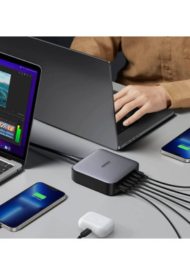 Зарядний пристрій 6xUSB 200W (4хUSB-C+2xUSB-A) Gan CD271 Ugreen