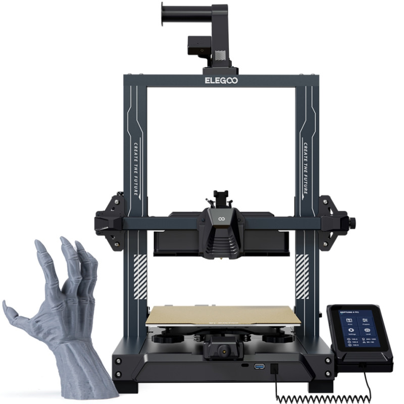 Друкарка 3D ELEGOO Neptune 4 Pro (FDM 1.75 mm 225x225x265 mm WLAN USB сірий)