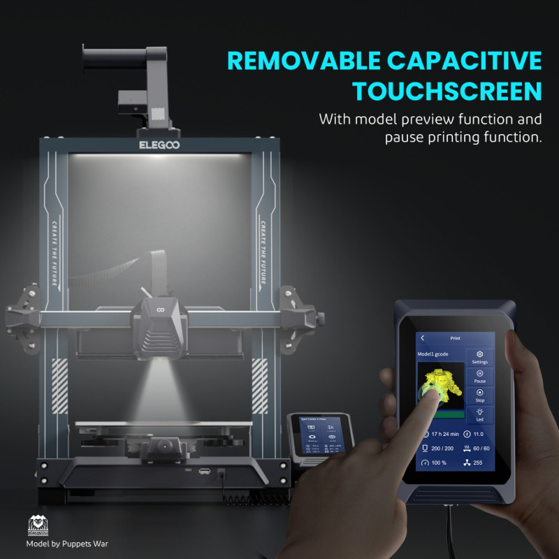 Друкарка 3D ELEGOO Neptune 4 Pro (FDM 1.75 mm 225x225x265 mm WLAN USB сірий)