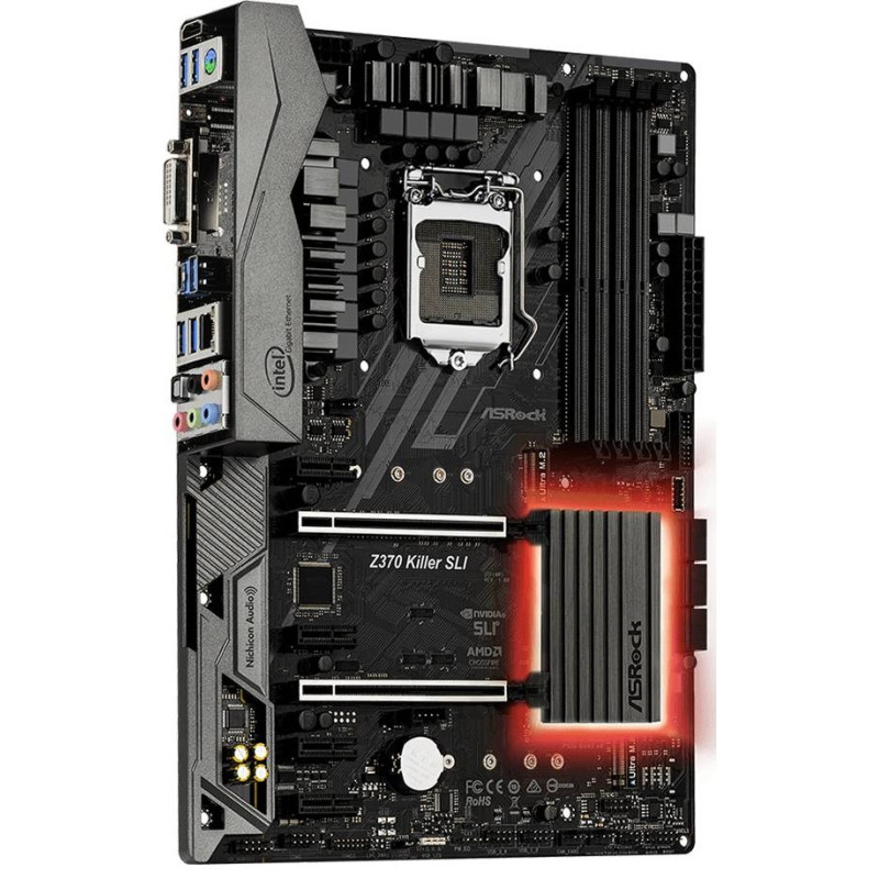 ASRock Z370 KILLER SLI/REF(1151/Z370, 4*DDR4, 2xPCIe x16, 6xSATAІІІ, RAID, GLan, 8ch, ATX)