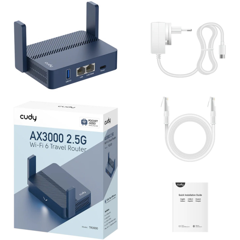 Маршрутизатор Cudy TR3000, AX3000 2.5G Wi-Fi 6 Router with USB