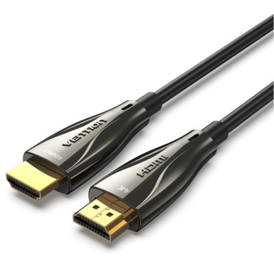 Кабель HDMI M - M, 20.0 м, V2.0, Optical 4K 60Гц 18Gbps Dolby 7.1 PVC Black Zinc Alloy Vention
