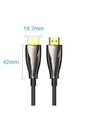 Кабель HDMI M - M,20.0 м, V2.0, Optical 4K 60Гц 18Gbps Dolby 7.1 PVC Black Zinc Alloy Vention