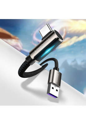 Кабель USB3.1 AM-Type-C M, 2 м, 66W, 90° Синій, Legend Series Elbow CATCS Baseus