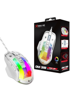 Мишка XTRIKE ME GM-319, ігрова 6400dpi., 7кн.,RGB, біла