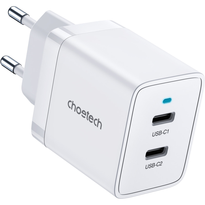 Зарядний пристрій 2хUSB-C 40W PD QC3.0 Q5006 білий Choetech