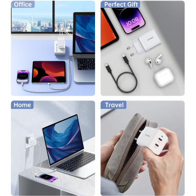 Зарядний пристрій 2хUSB-C 40W PD QC3.0 Q5006 білий Choetech