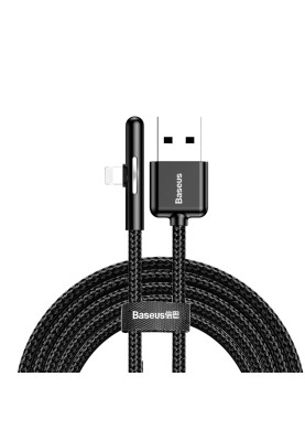 Кабель USB3.1 AM-Lightning M, 2 м, 1.5A, 90° з кольоровою індикацією Чорний, CAL7C Baseus